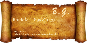 Barkó György névjegykártya