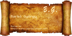 Barkó György névjegykártya
