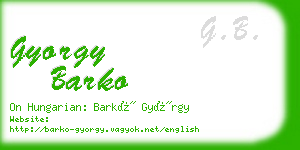 gyorgy barko business card